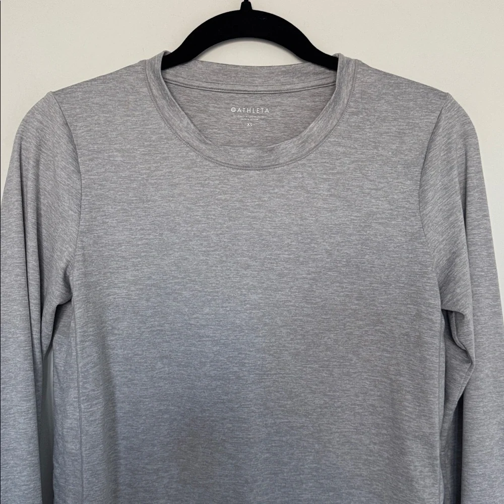 Athleta Heather Gray Long Sleeve Women's Athletic Top - Size XS - Picture 3 of 8